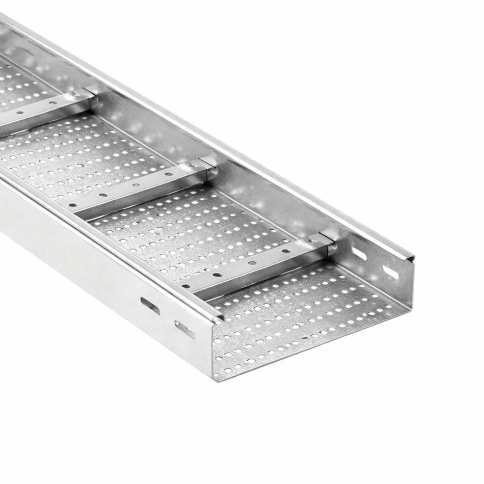 Лоток перфорированный 300x100x3000 лонжерон 1.5 мм оцинкованный фото